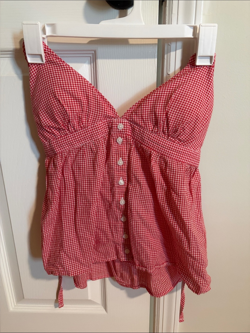 Hollister Red Gingham Button-Front Camisole
